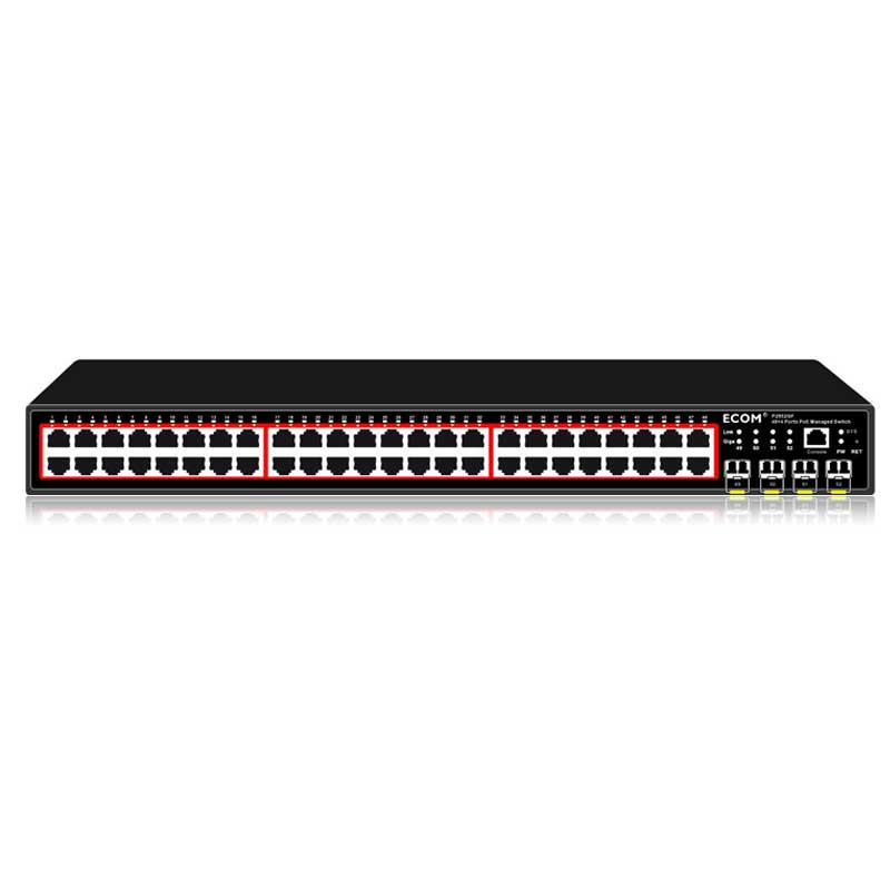 P2952GF L3 48x1000M PoE + 4x10G Managed PoE Switch